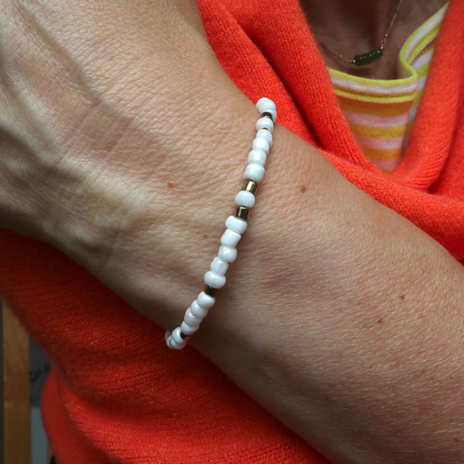 White Seed Bead bracelet