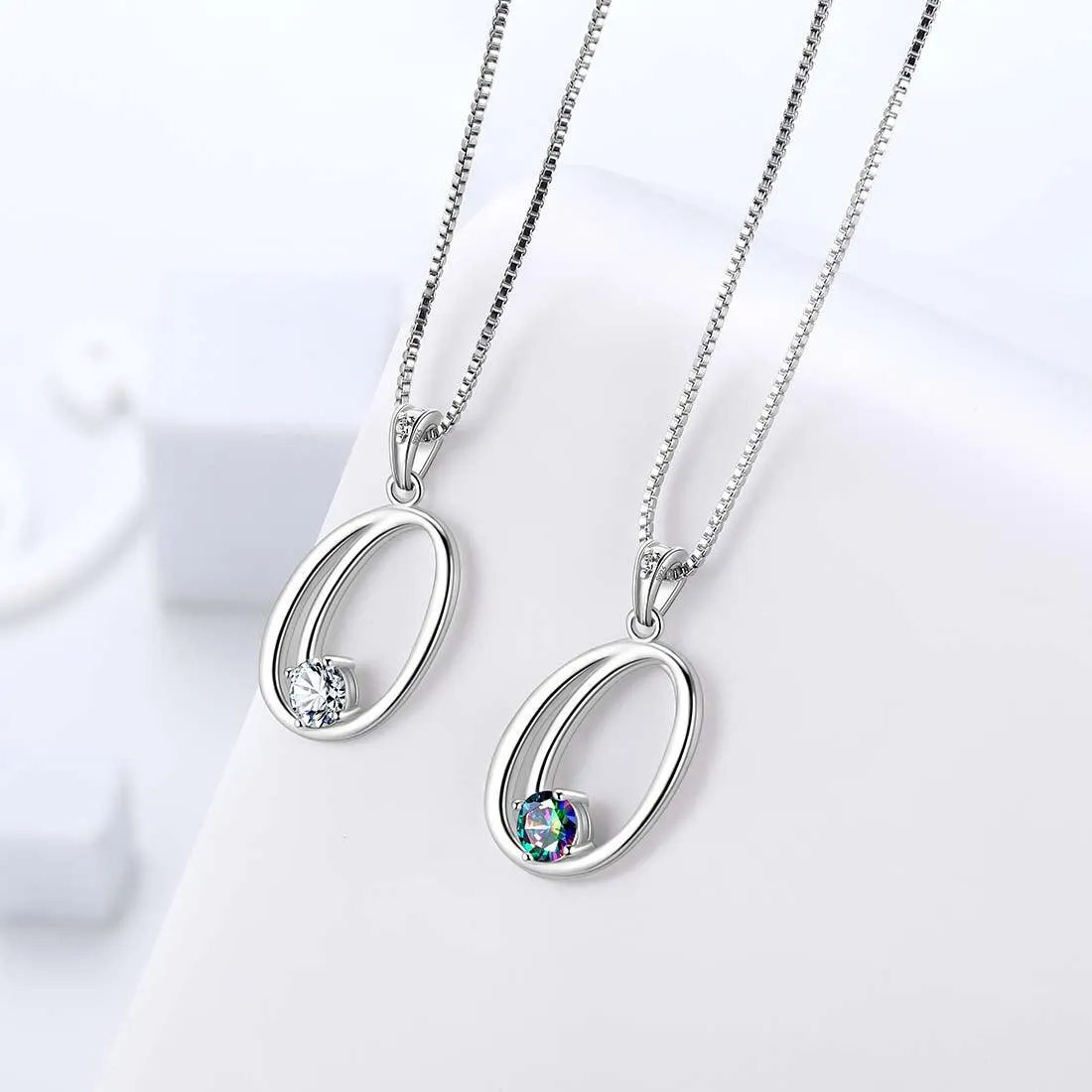 Women Initial O Letter Pendant Necklace Girl Name Jewelry Gift 925 Sterling Silver