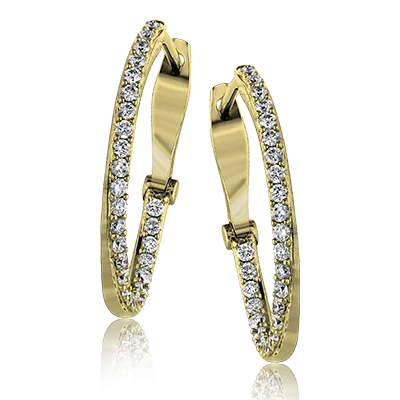 ZE176 Hoop Earring in 14k Gold with Diamonds